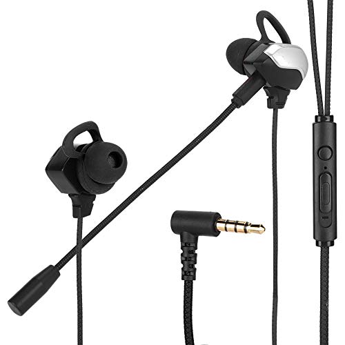 G3000 Universal 3,5-mm-kabelgebundener In-Ear-Gaming-Kopfhörer, Noise Reduction Gaming Office-Headset mit Mikrofon, Noise Reduction Earpud, Ergonomisches Kabel Im Ohr (Silber) von Dpofirs
