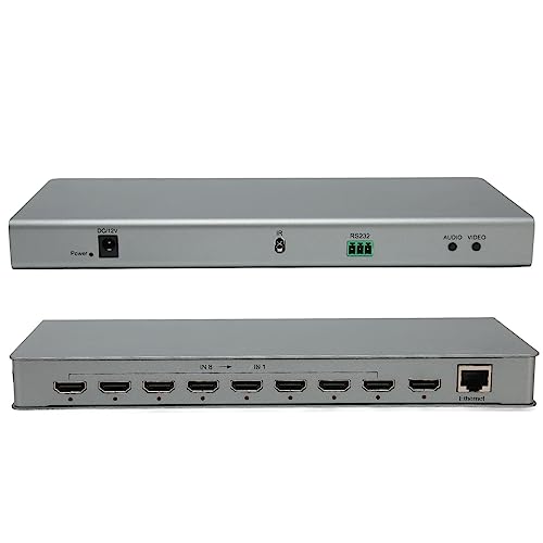 HDMI Multiviewer Switch 8x1, HDMI Multi-Viewer Seamless Switcher 8 in 1 Out, Multi HDMI Viewer HDMI Switcher with IR Remote Control, 1080P@60HZ 4K@30HZ (EU-Stecker) von Dpofirs