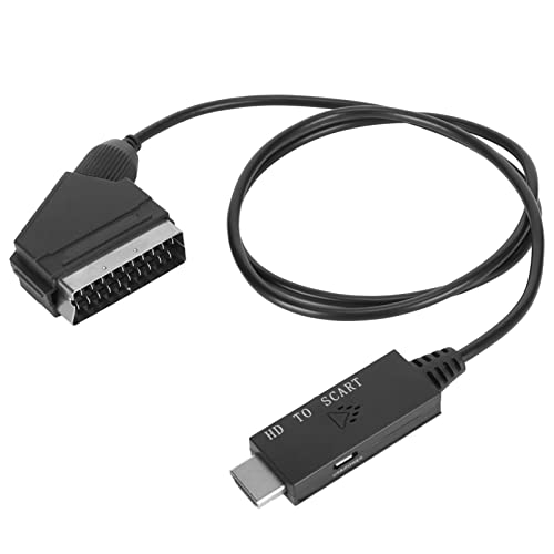 HDMI-zu-Scart-Kabel, HDMI-zu-DVI-Kabel mit Modustaste, Konverter-Adapter für TV VHS VCR DVD-Recorder, Unterstützt PAL B N M NTSC M J Nc von Dpofirs