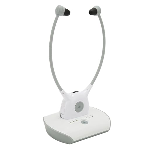 Kabellose Kopfhörer für Fernseher, In-Ears-Kopfhörer mit Hoher Lautstärkeregelung für Senioren und Hörgeschädigte, Keine Verzögerung, Unterstützt RCA, 3,5 Mm AUX, 30 M von Dpofirs