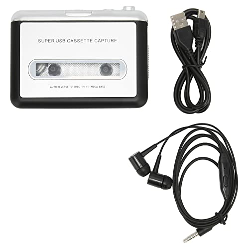 Kassettenspieler, Konvertieren von Kassetten in MP3-HiFi-Kassettenspieler mit USB-Kabel, Batteriebetriebener Tragbarer Taschenkassettenspieler für ältere Studenten von Dpofirs