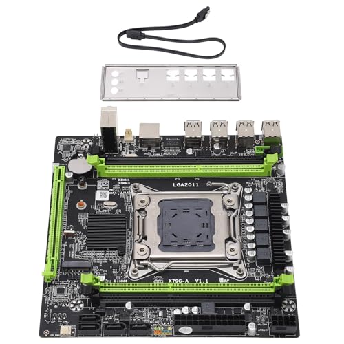 LGA 2011 Motherboard, X79G-A M-ATX Motherboard für Intel Xeon E5 V1 V2, Core I7 CPU, PCIE 16X, 4xDDR3, 4xSATA2.0, 12xUSB2.0, 1xNVME M.2, 1x8pin, 1x24pin von Dpofirs