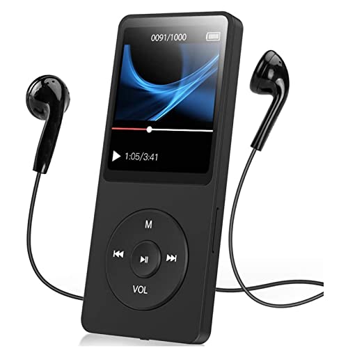 MP3-Player mit Bluetooth 5.0, HiFi-Musik-MP3-Player mit Sprachaufzeichnung für Sport, Laufen, Gehen, UKW-Radio, E-Book, Videowiedergabe, Geschenke für Studenten (Mit von Dpofirs