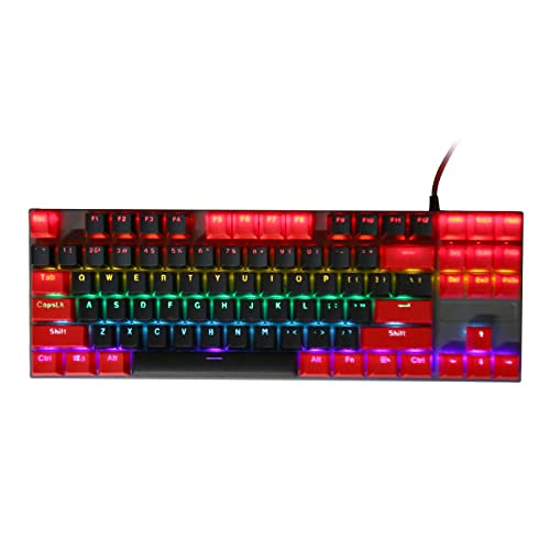 Mechanische Gaming Tastatur RGB, Tragbar 60% Mechanische Gaming Tastatur 87 Tasten Blauer Schalter RGB Hintergrundbeleuchtung Kontrastfarbe Ergonomische Kabelgebundene Tastatur (Verdrahtet Schwarz von Dpofirs