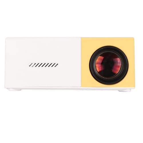 MiniProjektor, FHD 1080P Bluetooth Heimkino Videoprojektor mit Integriertem Stereo Lautsprecher, Tragbarer Smart Projektor mit Fernbedienung für 30 Bis 120 Zoll (Weiß und Gelb) von Dpofirs
