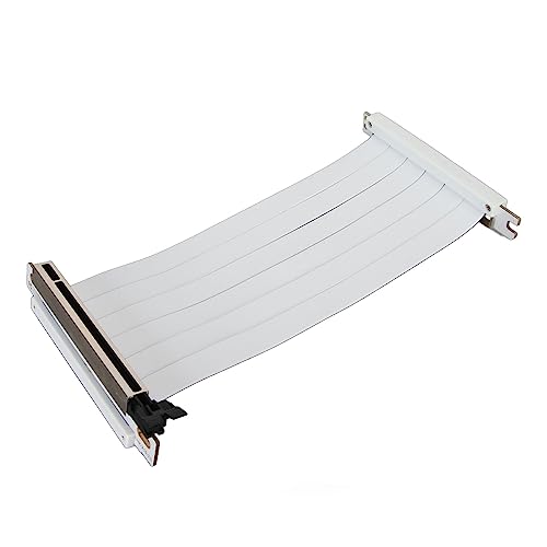 PCIE 3.0 X16 GPU-Riser-Kabel, Hochgeschwindigkeits-Flexibles Rechtwinkliges PCI-E-Port-GPU-Grafikkarten-Verlängerungskabel, PCIE 3.0 X16 Extender-Riser-Kabel (Weiß) von Dpofirs
