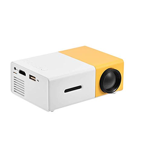 Projektor Heimkino Tragbarer LED Projektor HD HDMI Multimedia Player Video Beamer Unterstützung HDMI, AV, USB Eingang, Heimkino Großes Geschenk für Kinder(Gelb) von Dpofirs