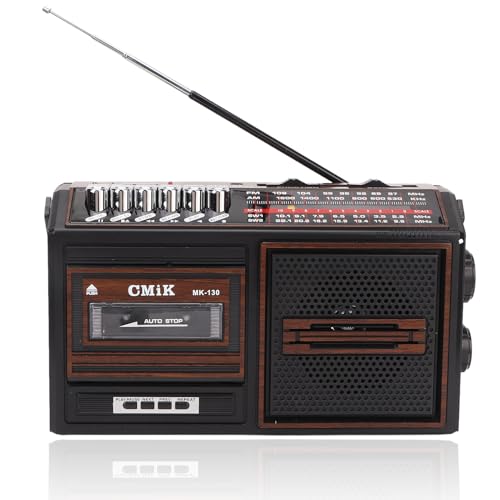 Retro Boombox Kassettenspieler, AM/FM Radio, Stereo, Vintage Kassettenrekorder, Kassette mit Lautsprecher und Kopfhöreranschluss, Stereo Soundsystem für ältere Kinder, Full Band Noiseless(EU-Braun) von Dpofirs