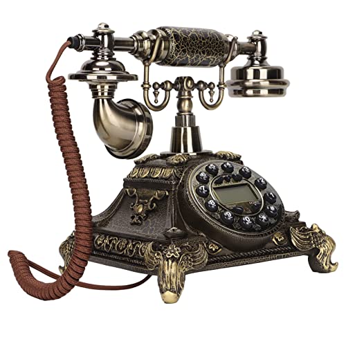Retro Vintage Antik Telefon, Vintage Telefon Wählscheibe mit LCD-Display für Cafe von Dpofirs
