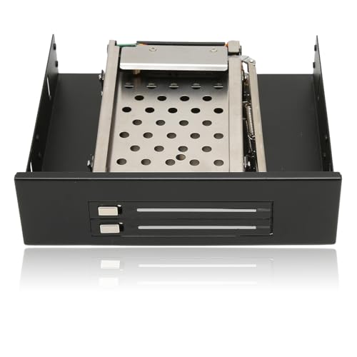 SSD HDD Interner SATA-Rack-Käfig für 2,5-Zoll-SDD, HDD, Festplattengehäuse Unterstützt SATA I/II, 6 Gbit/s Dual Bay SATA II Mobiler Rack-Käfig für Win, OS X von Dpofirs