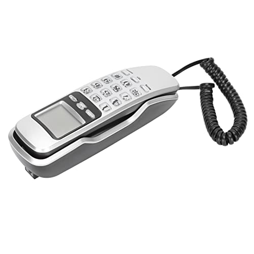 Schnurgebundenes DTMF/FSK-Telefon für Heimbüros, Wandtelefon Unterstützt Anrufanzeige (Silver) von Dpofirs