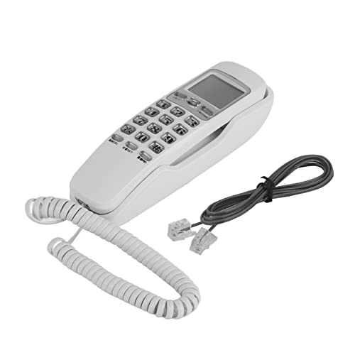 Telefon mit Fester Wand, Weißes Wandtelefon, Schnurgebundenes Telefon mit Anrufanzeigebildschirm, Geräuschunterdrückungsfunktion, Wahlwiederholung mit Einer Taste von Dpofirs