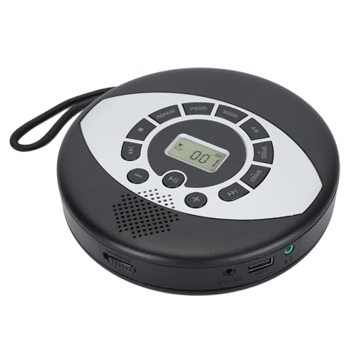 Tragbarer CD Player mit Stereo Lautsprechern, Wiederaufladbarer CD Player, MP3 Player mit 1500 mAh Akku für Auto und Zuhause, Anti Skip von Dpofirs