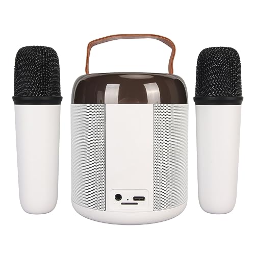 Tragbares Karaoke Maschinen Set, RGB Bluetooth Lautsprecher mit 2 Kabellosen Mikrofonen für Kinder und Erwachsene, Unterstützt 512G Speicher, Handmikrofon für Familienfeier, von Dpofirs