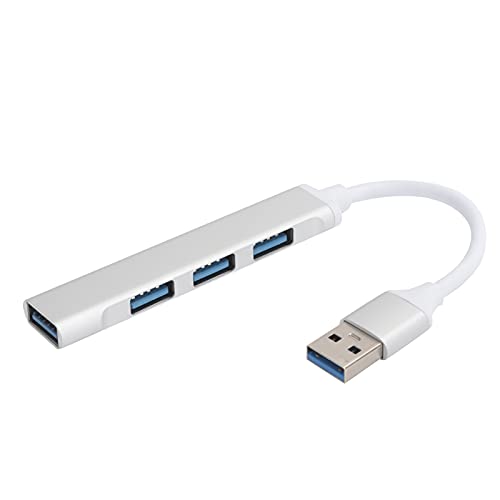 USB 3.0 Hub aus Aluminiumlegierung mit 4 Ports, USB3.0 Superspeed Splitter Adapter Erweiterung Computer Hub, Tragbarer Ultradünner USB3.0 Hub für Computer Laptop von Dpofirs