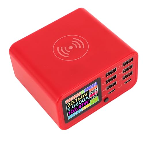 USB Ladestation, 8 Ports 320 W Multiport USB Schnellladegerät mit 100 W Schnellladekabel, Reise Desktop USB Ladegerät für Smartphones (EU-Stecker) von Dpofirs