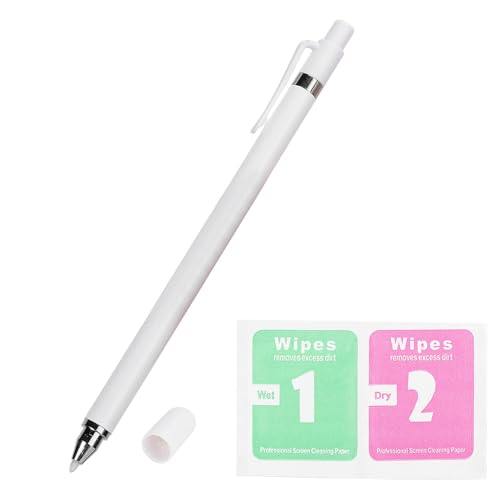 Universeller Touchscreen-Stift, leiser tragbarer digitaler Stift für Smartphones und Tablets, hochempfindlicher multifunktionaler kapazitiver Stift, Schwarz, Weiß(Weiß) von Dpofirs