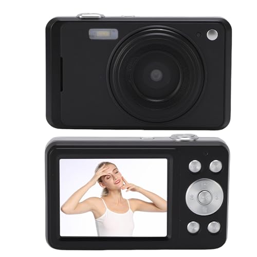 Upgrade Digitalkamera, 4K 64MP Vintage Digicam, 16 facher Digitalzoom, AF Autofokus, 2,8 Zoll Display, Anti Shake, Tragbare Wiederaufladbare Selfie Kamera für Teenager, Jungen, (Black) von Dpofirs