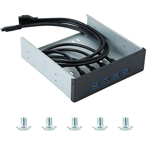 Vorderseite des USB 3.0-Treibers für optische Datenträger, 5-Gbit / s-Hochgeschwindigkeits-20-poliger 4-Port-Hub, kompatibel mit jedem USB-Gerät, Unterstützung für 3.0 / 2.0 / 1.1-Geräte, mit hochfest von Dpofirs