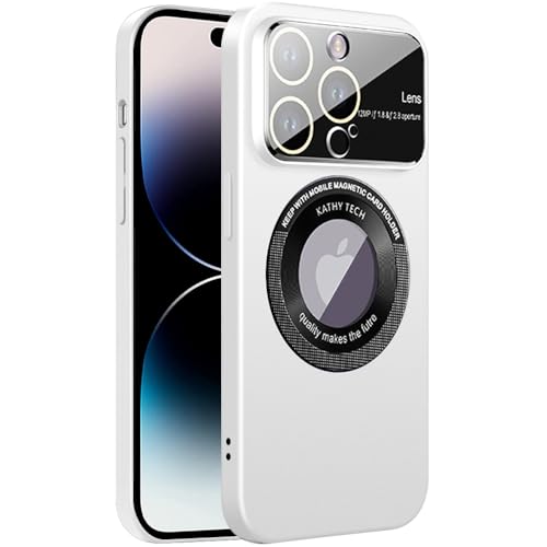Dqtaoply Handyhülle Kompatibel mit iPhone 14 Pro Max Hülle mit Magnetic, Dünn Slim Hard Matte Case mit Glas Linse Kameraschutz Logo View Schutzhülle Kompatibel mit iPhone 14 Pro Max (Weiß) von Dqtaoply