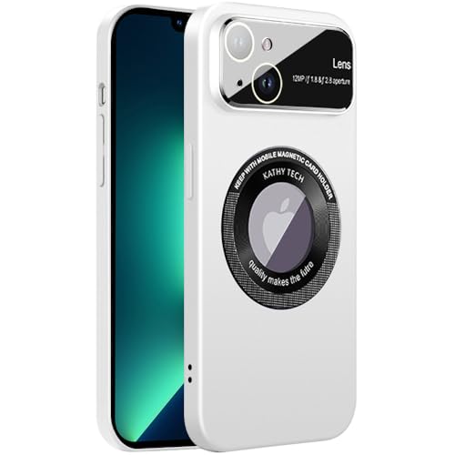 Dqtaoply Handyhülle für iPhone 14 Hülle mit Magnetic, Dünn Slim Hard Matte Case mit Glas Linse Kameraschutz Logo View Schutzhülle für iPhone 14 (Weiß) von Dqtaoply