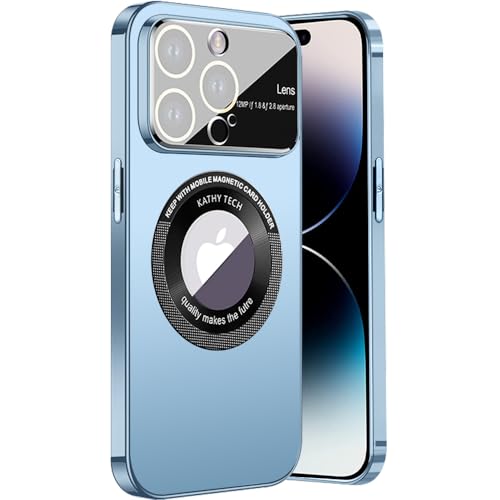 Dqtaoply Hülle Kompatibel mit iPhone 14 Pro Max mit Magnetic, Matt PC Zurück und Silikon Edge Stoßfest Handyhülle mit Kameraschutz Schutzhülle Kompatibel mit iPhone 14 Pro Max (Blau) von Dqtaoply
