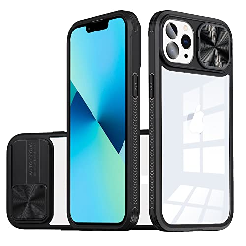 Dqtaoply Hülle für iPhone 11 Pro Max Stylisch Schutzhülle mit Kamera Objektivschutz Abdeckung Transparent [Nie Vergilbung] Hart Handyhülle + Silikon Bumper für iPhone 11 Pro Max (Schwarz) von Dqtaoply