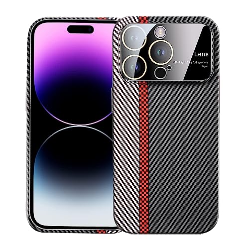 Dqtaoply Hülle für iPhone 14 Pro Max, Ultra Dünn Hard PC Anti-Fingerabdruck Anti-Scratch Carbon Schutzhülle mit Kameraschutz Case für iPhone 14 Pro Max (Weiß+Schwarz) von Dqtaoply