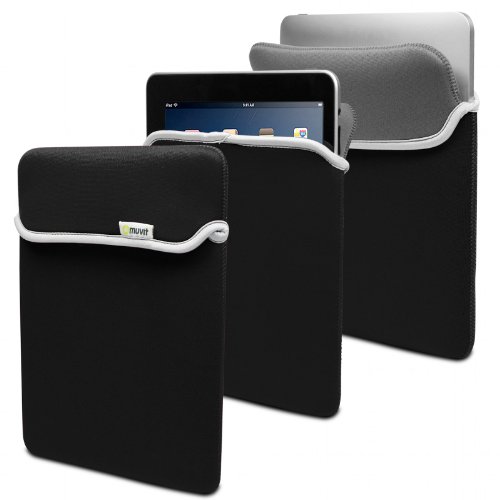 Muvit Reversible Neoprene Hülle für Apple iPad 1G schwarz/grau von Dr. Bott