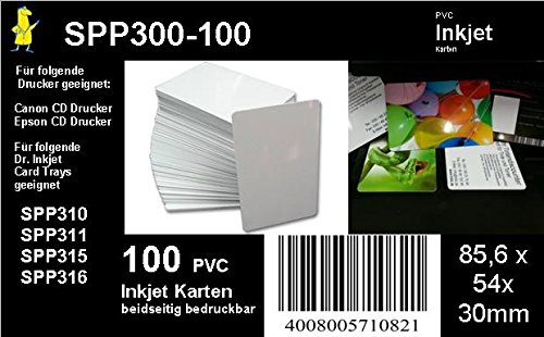 100 weiße Inkjet PVC Karten für Kartendrucker - beidseitig bedruckbar von Dr. Inkjet von Dr. Inkjet