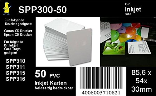 50 weiße Inkjet PVC Karten für Kartendrucker - beidseitig bedruckbar von Dr. Inkjet von Dr. Inkjet