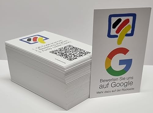 Online-Bewertungskarten mit deinem QR Code & Logo für Google, Jameda u.a. (1.000 Bewertungskarten für Google) von Dr. Inkjet