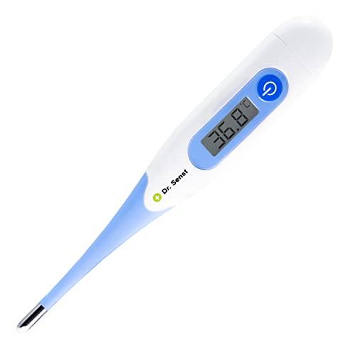 Dr. Senst digitales Fieberthermometer mit Fieberalarm | hochpräzise Messung für Erwachsene, Kinder und Babys | Messzeit von 10 Sekunden | medizinisches Thermometer zur Messung der Körpertemperatur von Dr. Senst