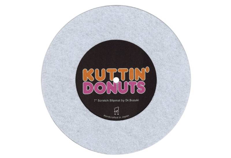 Dr. Suzuki Plattenspieler-Schutzhülle, 7" Kuttin Donuts Slipmat - white - Slipmat für Plattenspieler von Dr. Suzuki