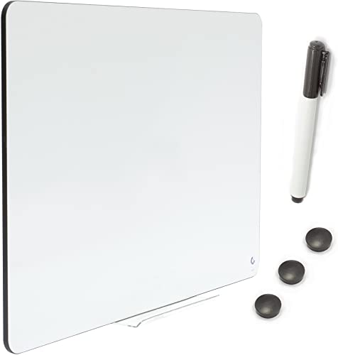 Dr.Tafel Whiteboard Magnetisch mit Stiftablage 60 x 45 cm - Magnettafel mit Magnete Stift - White Board Trocken Abwischbar - Magnetboard Rahmenlos - Weiß von Dr.Tafel