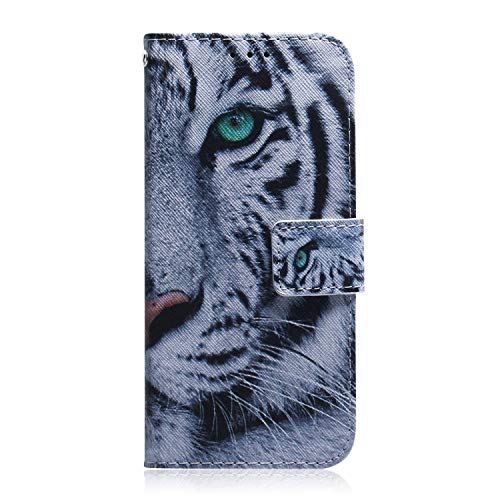 Draamvol Für Samsung S22 Hülle Stoßfest Silikon,PU Leder Flipcase Brieftasche Klapphülle Schutzhülle für Samsung Galaxy S22 Handyhülle mit Standfunktion Kartenfächer Magnetverschluss,Tiger von Draamvol