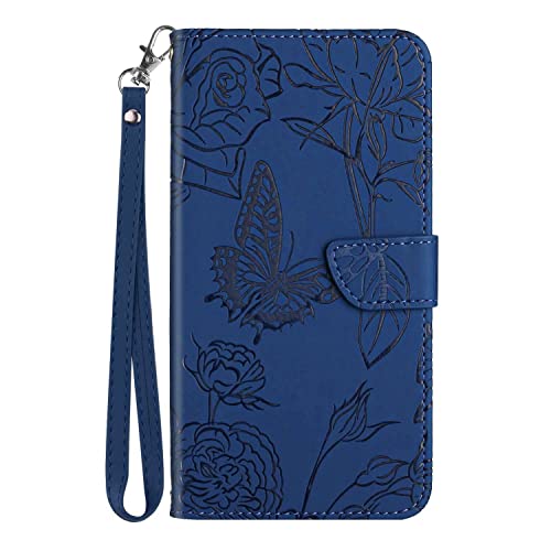 Draamvol Handyhülle für iPhone 14 Pro Max Hülle Leder Stoßfest Flipcase Brieftasche Klapphülle Magnetisch Kartenfächer Stoßfänger Schutzhülle für iPhone 14 Pro Max Case, Blau von Draamvol