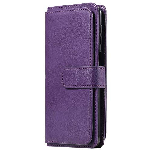 Draamvol Hülle für Samsung M51 Hülle Ledertasche Schutz Flip Brieftasche Abdeckung Magnettasche mit 10 Karten Steckplätze Abdeckung für Samsung Galaxy M51 Handyhülle,Lila von Draamvol