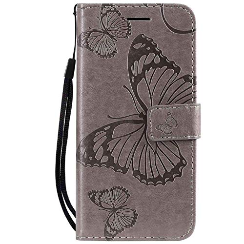 Draamvol Kompatibel mit Samsung A12 Hülle Handytasche Schutzhülle Klapptasche Handy Hülle für Samsung Galaxy A12 Schale Handyhülle,Grau von Draamvol