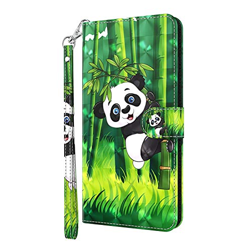 Draamvol Kompatibel mit iPhone 11 Hülle 3D PU Leder iPhone 11 Handyhülle Flip Brieftasche Tasche Cover Schutzhülle Kartenfach Holster TPU Stoßstange für iPhone 11 Case,Panda von Draamvol