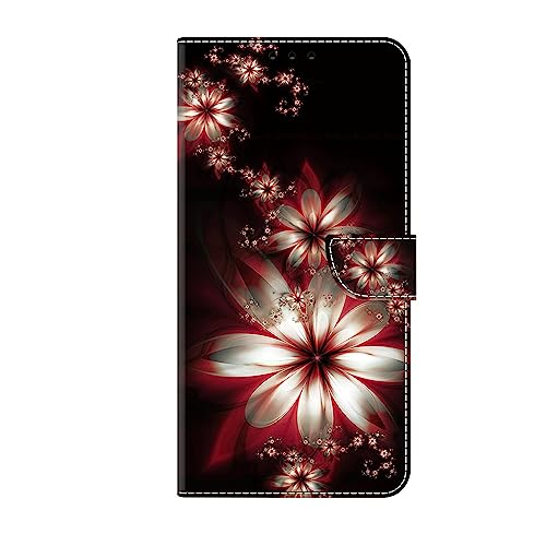 Draamvol Samsung A12 Hülle für Galaxy A12 Hülle Flipcase Leder Klapphülle Brieftasche Schutzhülle Kartenfächer Holster HandyHülle für Samsung Galaxy A12, Traumblumen von Draamvol