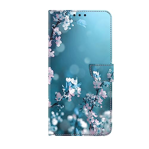 Draamvol Samsung A52S Hülle für Galaxy A52 Hülle Flipcase Leder Klapphülle Brieftasche Schutzhülle Kartenfächer Holster HandyHülle für Samsung Galaxy A52S/ A52, Pflaumenblüte von Draamvol