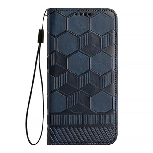 Draamvol Samsung S21 FE Hülle Leder Flipcase Schutzhülle Brieftasche Kartenfächer Magnetverschluss Kugelmuster Stoßstange Klapphülle für Samsung Galaxy S21 FE Handyhülle, Navy blau von Draamvol