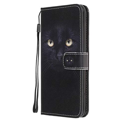 Draamvol für Nokia G21 Hülle Nokia G11 Hülle Magnetverschluss Flipcase Leder Brieftasche Kartenfächer Bücherregal Stoßstange Tasche für Nokia G21/G11 Handyhülle,Katzenauge von Draamvol