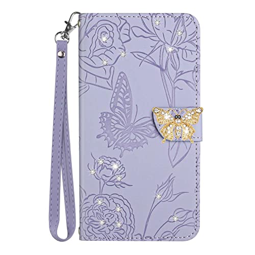 Draamvol für iPhone 12 Pro Max Hülle Glitzern Leder Stoßfest Flipcase Brieftasche Klapphülle Stand Kartenfächer Stoßfänger Schutzhülle für iPhone 12 Pro Max Handyhülle, Lila Draamvol für iPhone 12 Pro Max Hülle Glitzern Leder Stoßfest Flipcase Brieftasche Klapphülle Stand Kartenfächer Stoßfänger Schutzhülle für iPhone 12 Pro Max Handyhülle, Lila von Draamvol