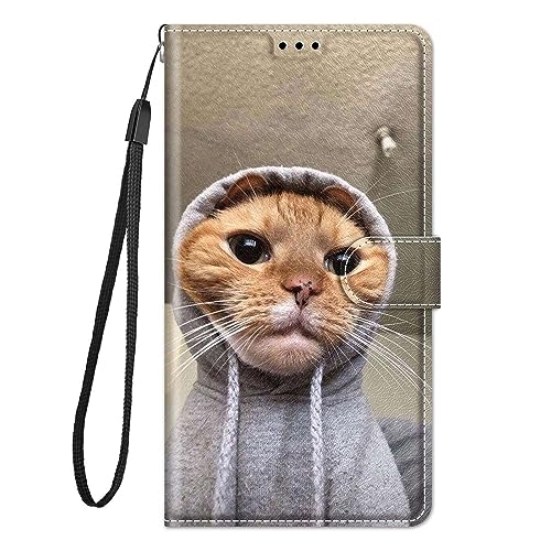 Draamvol für iPhone 6S Hülle iPhone 6 Hülle Flipcase Leder Klapphülle Brieftasche Schutzhülle Kartenfächer Holster Handytasche für iPhone 6S/ 6 HandyHülle, Katze von Draamvol