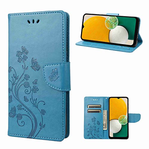 Kompatibel mit Samsung A54 Hülle Stoßfest Flipcase Brieftasche Blumen Klapphülle Kartenfächer Stoßfänger Schutzhülle für Samsung Galaxy A54 Handyhülle Blau Kompatibel mit Samsung A54 Hülle Stoßfest Flipcase Brieftasche Blumen Klapphülle Kartenfächer Stoßfänger Schutzhülle für Samsung Galaxy A54 Handyhülle Blau von Draamvol