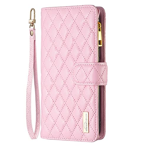 iPhone 13 Pro Max Hülle Flipcase Diamant PU Leder Reißverschluss Brieftasche Kartenfächer Klapphülle Magnetisch Standfunktion Schutzhülle Handyhülle für iPhone 13 Pro Max, Rosa iPhone 13 Pro Max Hülle Flipcase Diamant PU Leder Reißverschluss Brieftasche Kartenfächer Klapphülle Magnetisch Standfunktion Schutzhülle Handyhülle für iPhone 13 Pro Max, Rosa von Draamvol