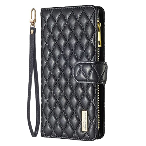 iPhone 13 Pro Max Hülle Flipcase Diamant PU Leder Reißverschluss Brieftasche Kartenfächer Klapphülle Magnetisch Standfunktion Schutzhülle Handyhülle für iPhone 13 Pro Max, Schwarz iPhone 13 Pro Max Hülle Flipcase Diamant PU Leder Reißverschluss Brieftasche Kartenfächer Klapphülle Magnetisch Standfunktion Schutzhülle Handyhülle für iPhone 13 Pro Max, Schwarz von Draamvol