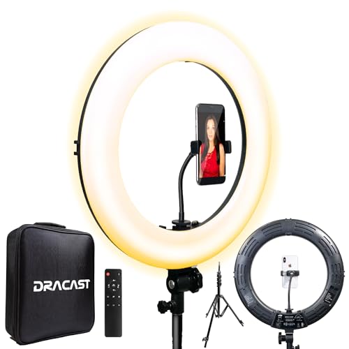 Dracast LED180 Halo Plus Serie Selfie Licht | Zweifarbiges Selfie Ringlicht mit Stativ - Videokonferenzbeleuchtung - Ringlicht für Handy Dracast LED180 Halo Plus Serie Selfie Licht | Zweifarbiges Selfie Ringlicht mit Stativ - Videokonferenzbeleuchtung - Ringlicht für Handy von Dracast